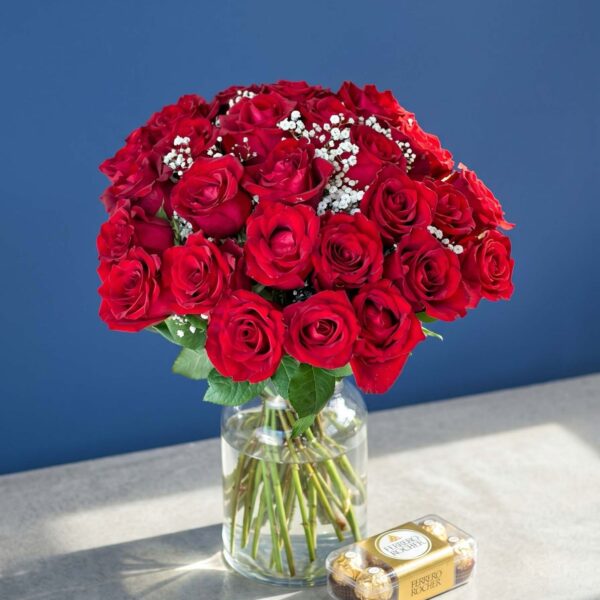 red roses & chocolate delight