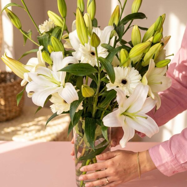 white lily elegance bouquet